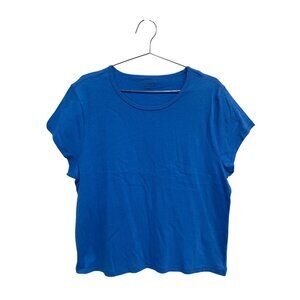 J Crew Organic Slub Tee Size XL Crewneck Short Sleeve Blue Cotton Essential NEW